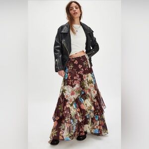 Free people Palermo villa chiffon maxi skirt